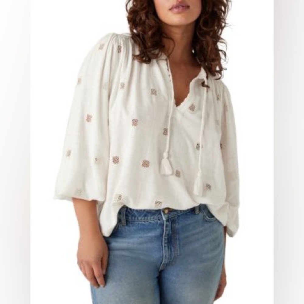 ba&sh Ravel Eyelet Blouse in white